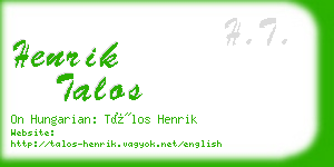 henrik talos business card